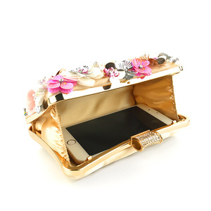 Wholesale Luxury Lady Diamond Flower Evening <strong>Bag</strong> Wristlets Wedding Party Bridal Clutch <strong>Purse</strong> <strong>Chain</strong> Shoulder Flower Evening <strong>Bags</strong> - Product Image 3