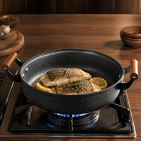 Poêle à frire en fonte de fer pur de qualité supérieure à double anse avec texture écaille de tortue, compatible induction, gaz, plaque chauffante électrique et vitrocéramique
