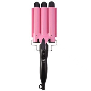 Varita rizadora de pelo de cerámica de <span class=keywords><strong>3</strong></span> <span class=keywords><strong>barriles</strong></span>, herramienta de peinado eléctrica para Pelo Largo/corto, rizador de pelo de doble voltaje con efecto de barril ondulante - Product Image 5