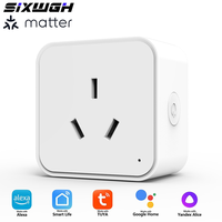 Prise murale intelligente WiFi SIXWGH Matter 16A, norme AU/Argentine, mini prise intelligente, fonction de minuterie, contrôle à distance, compatible Alexa/Siri