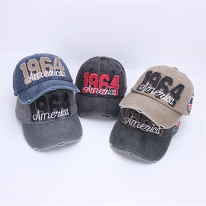 หมวกเบสบอลทรงวินเทจผ้าทวิลล์แบบดิสเทรส 6 แผง ดีไซน์สีทูโทน ปักอักษรแบบติดแพทช์ ปรับขนาดได้ สไตล์แด๊ด - Product Image 6