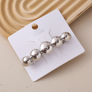 Glossy Double Ponytail <b>Cuff</b> <b>Hair</b> Accessories Waterproof Stainless Steel Heart Haigrips With Bow Metal and Pearl Material - Product Image 6