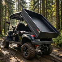 Voiture de golf électrique tout-terrain Rainbow 72V certifiée CE, freins à disque, 2 places personnalisées avec benne arrière hydraulique, autonomie 70-90 km