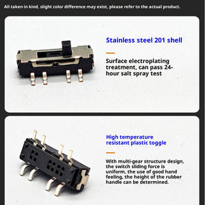 8-pin 3-מיקום מיני שקופיות toggle מתג dc12v 50ma 50,000 מחזור חיים שחור - Product Image 3