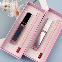Kit Lèvres Végan Rose 2-en-1 : Miroir LED, Rouge à Lèvres Mat Haute Pigmentation et Crayon à Lèvres Imperméable