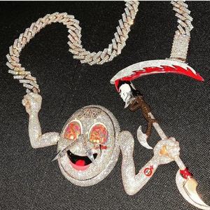 Yu Ying Customized Iced Out Moissanite Character Pendant 925 Sterling Silver Moissanite Custom Enamel Pendant for Necklace - Product Image 6