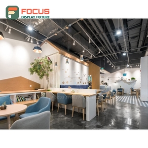 Mostrador de Servicio Iluminado para Cafetería, Acabado en Madera Laminada, Área de Servicio para Panadería, Mostrador de Servicio para Tienda - Product Image 3