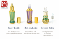 Boîte cadeau personnalisée, flacon d'attar de 10 ml, flacon d'huile de parfum arabe de luxe, orné de bijoux, flacon d'oud avec bâtonnet applicateur en verre, service tout-en-un