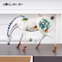 RORO nouveauté design de mode Fujima cheval blanc ornement ornement décoratif de luxe pour les cadeaux d'affaires
