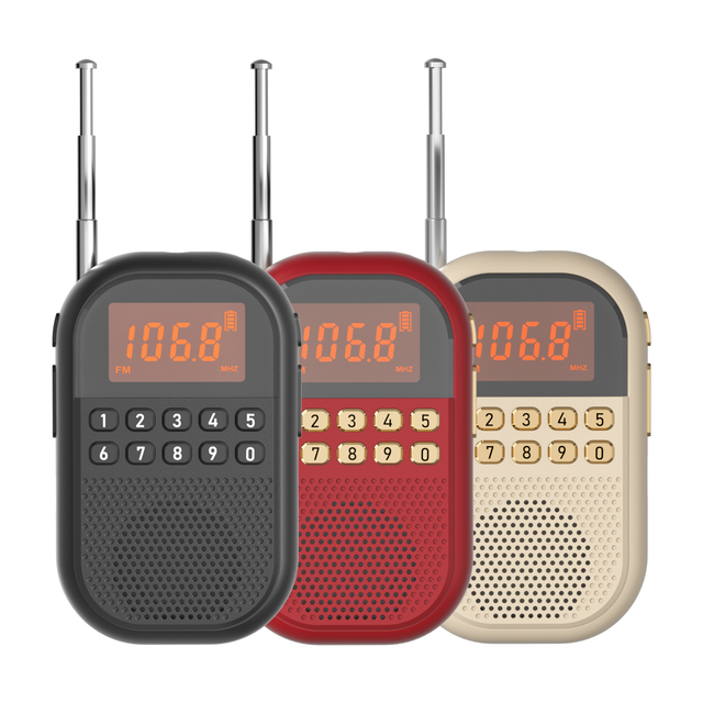 Rechargeable LCD Display Portable Radio with Built-In Speaker and USB Power for Outdoor Adventures
