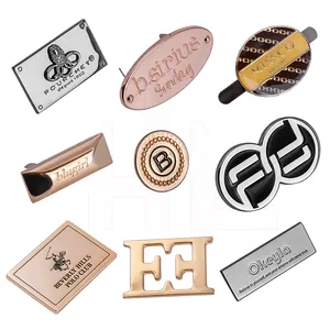 Factory Direct Custom Engraved Embossed Metal Bag Name Labels Tags Garment Handbags Letter Brand Logo For Hat Luggage Suitcase