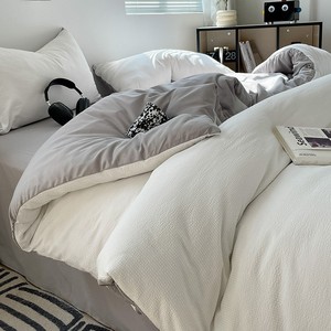 Juego <span class=keywords><strong>de</strong></span> cuatro piezas <span class=keywords><strong>de</strong></span> salsa <span class=keywords><strong>de</strong></span> burbujas <span class=keywords><strong>de</strong></span> color sólido, funda <span class=keywords><strong>de</strong></span> edredón <span class=keywords><strong>de</strong></span> tres piezas para dormitorio <span class=keywords><strong>de</strong></span> estudiantes, juego <span class=keywords><strong>de</strong></span> sábanas - Product Image 3