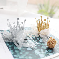 Accessoires pour cheveux d'enfants, couronne en dentelle tridimensionnelle pour filles, pince à cheveux pour anniversaire de princesse, pince latérale pour bébé