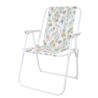 Chaise de printemps de plage haute portable de haute qualité et confortable, chaise de plage multi-motifs en tissu pliant et chaise de camping