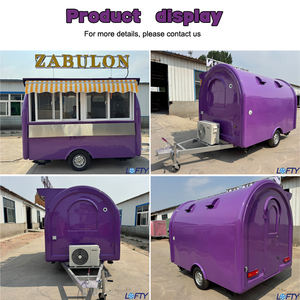 Подгонянный 10ft черный грузовик для еды полностью кухонный мобильный прицеп для пиццы хот-дог стандартная фритюрница для закусок из стекловолокна - Product Image 4