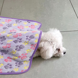 Couverture pour chien super douce et chaude avec pattes imprimées à motifs épais portable pour animaux de compagnie - Product Image 3