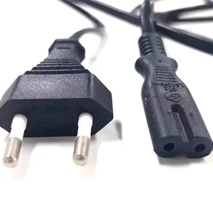 power extension cord 2 pin 2 prong EU plug to IEC C7 ac power cord