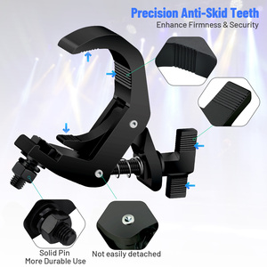 4 Stück Traversenklemmen für Bühnenbeleuchtung, Schwarz, 1,65-2,36 Zoll, passend für 42-60 mm Rohre, Schnellverschluss für Moving Head Par LED-Beleuchtungskörper - Product Image 5