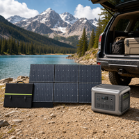 Générateur solaire portable 2500W 1920Wh LiFePO4 avec kit de panneaux pliables 600W pour l'alimentation électrique en voyage autonome