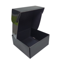 Boîte d'expédition pliable en carton ondulé noir en gros, personnalisable avec logo, emballage en carton recyclé