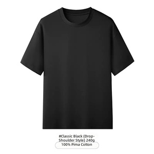 Camiseta de Algodón Supima de 240 g/m², Camiseta de Lujo Personalizada, Camiseta Extra Grande de Algodón Supima, Camiseta de Algodón Pima Premium - Product Image 2