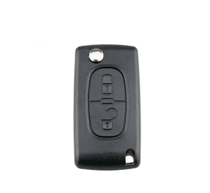 Coque de clé de voiture intelligente à 2 boutons, remplacement, ASK433.92 46 CHIP HU83 CE0523 pour Citroën <span class=keywords><strong>206</strong></span> 307 308 408, plastique noir + cuivre - Product Image 2