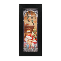 Nouveauté 2027 : Boîte lumineuse 3D découpée en papier, Décoration de Noël, Serre-livres, Veilleuse LED pour chambre à coucher, Motif dessin animé, Idéal pour fêtes et souvenirs, 60