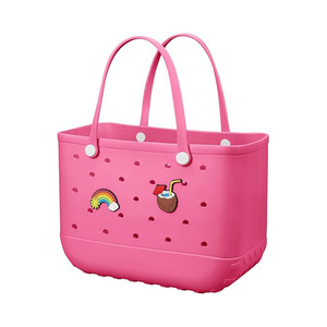 Custom Logo Wholesale New Design Plain <strong>Croc</strong> Bag Waterproof Handbag Tote EVA Beach Bag Large Two <strong>Straps</strong> - Product Image 4