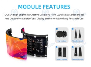 P1.9 p2.6 p2.9 trong nhà ngoài trời linh hoạt sáng tạo <span class=keywords><strong>LED</strong></span> màn hình hiển thị S hình dạng cong vòng tròn cột <span class=keywords><strong>LED</strong></span> Video mềm tường cho sân khấu - Product Image 3