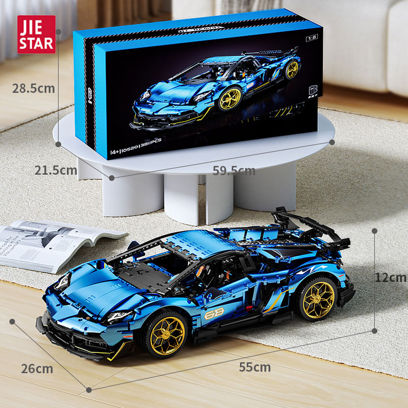 JIESTAR Toy - 3811 Pcs Lamborghini Ghini SVJ Racing Car Kit