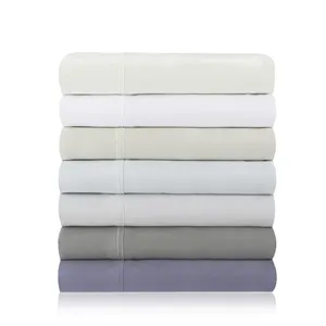 Ensemble de draps de lit à rayures 60% coton 40% polyester 200 fils personnalisés pour hôtel