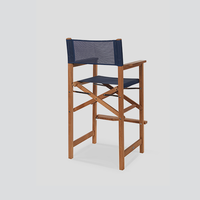 Ensemble de table et chaises de salle à manger en teck massif, 3 pièces, avec sièges en tissu maillé, résistant à l'eau et durable, pour l'extérieur
