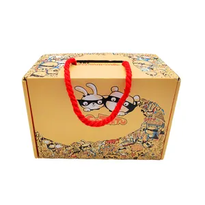 사용자 정의 로고 어린이 신발 포장 상자 로프 핸들이있는 배송 상자