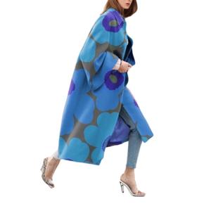 D0702DJ19 Best-seller Imprimé Floral Col Rabattu Plus La Taille Longline Veste et Manteaux Femmes Sehe Fashion - Product Image 1