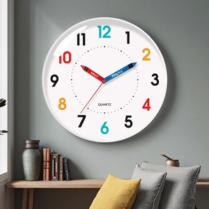 <span class=keywords><strong>Reloj</strong></span> <span class=keywords><strong>de</strong></span> Pared Analógico <span class=keywords><strong>de</strong></span> Cuarzo <span class=keywords><strong>de</strong></span> Plástico <span class=keywords><strong>de</strong></span> 12 Pulgadas, Silencioso, Educativo, Infantil, <span class=keywords><strong>de</strong></span> Colores, con Agujas, Personalizable para Niños - Product Image 6