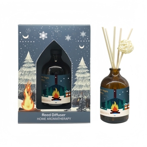 Verre sans flamme de Noël 100ml pour diffuseur de roseau pour chambre à coucher Rafraîchissement de l'<span class=keywords><strong>air</strong></span> Parfum longue durée <span class=keywords><strong>Liquide</strong></span> d'huile essentielle - Product Image 5