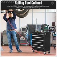 Caja de Herramientas Rodante de Metal con 7 Cajones, 27.95"D, Ruedas, Sistema de Bloqueo Resistente para Garaje/Almacén/Taller