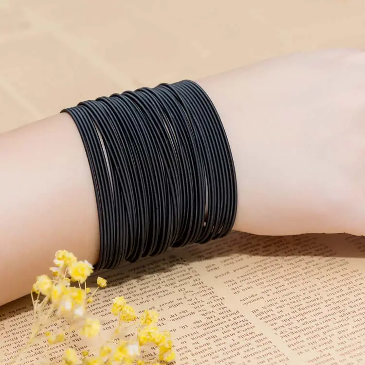 Heißer verkauf Schwarz Titan Beschichtete Edelstahl 316 Charme Gitarre String Frühling Armbänder Schmuck für surf