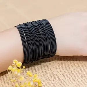 Gelang Musim Semi Lapis Lingkungan SS316, Warna Hitam untuk Pria dan Wanita