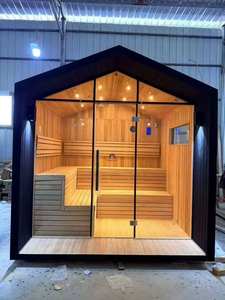 Sauna Esterna Moderna Prefabbricata Modulare in Acciaio, Ecologica, Anticorrosione, Elettrica, Panoramica, per Villa, a Vapore Secco, a Infrarossi Lontani - Product Image 1