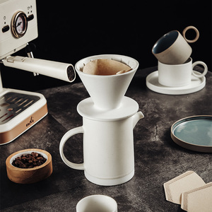 เครื่องชงกาแฟสำหรับ Horeca <span class=keywords><strong>หม้อ</strong></span>ต้มกาแฟทำจากเซรามิกสีขาวพร้อมซอสฟู้ดเกรดออกแบบโลโก้ได้ตามต้องการ - Product Image 2
