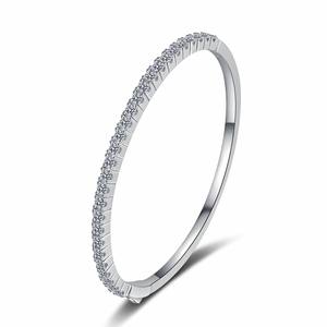Bracelet plaqué rhodium 925 bijoux en argent femmes Moissanite diamant Moissanite bijoux dame Bracelet Bracelet - Product Image 1