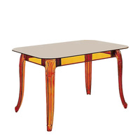Meubles de salle à manger au design moderne, table à manger en résine époxy, table à manger rectangulaire de luxe en acrylique transparent avec plateau en verre