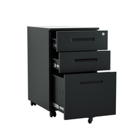 Archivador Móvil Moderno Blanco de 3 Cajones, Metálico, de Acero, con Ruedas, con Cerradura, Ecológico, Ahorra Espacio, para Oficina o Escuela