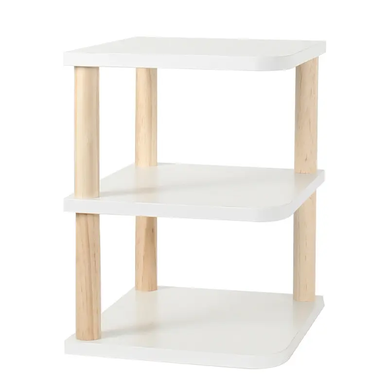 Multilevel Houten Desktop Boekenplank Opbergrek Display, Aanrechtblad Boekenkast-