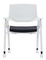 Chaise de formation pivotante moderne en plastique, siège ergonomique pour conférences avec tablette d'écriture, roulettes en nylon, certifiée BIFMA, mobilier de salle de classe