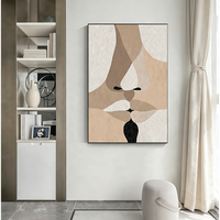 Peinture à l'huile sur toile abstraite géométrique texturée faite à la main, cadre personnalisé, décoration murale moderne pour salon