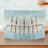 Grillz dentaire personnalisé en argent sterling 925, style Hip Hop, entièrement serti de diamants Moissanite VVS, pour hommes rappeurs