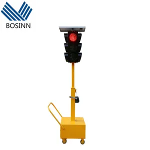 Portable Traffic Signal Lamp 4 Aspects Roadway Solar Movable Traffic Light 3 Different Lamps 3 Board Signal Lighting