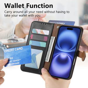 Phụ Nữ Sang Trọng Phụ Nữ Lật PU Trường Hợp Điện Thoại Cho Iphone 17 Trường Hợp Ví Với Dây Kéo Túi Xách Crossbody Dây Đeo Cổ Tay - Product Image 3